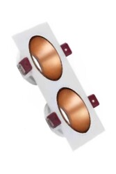 ACK AH03-07320 Rose Gold Reflektörlü Beyaz Çift Kare Spot Kasası - 1