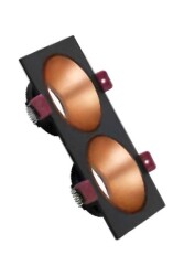 ACK AH03-07321 Rose Gold Reflektörlü Siyah Çift Kare Spot Kasası - 1