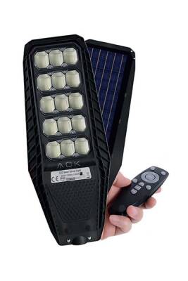 ACK AT42-16031 300W Kumandalı Solar Led Sokak Armatürü Beyaz (6500K) - 1