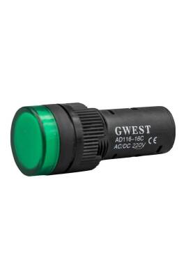 Gwest 22mm Yeşil 220V Sinyal Lambası - 2