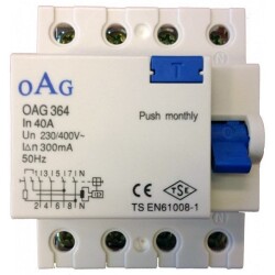 OAG 4X25A 300mA Kaçak Akım Koruma Rölesi OAG362-300425 - 1