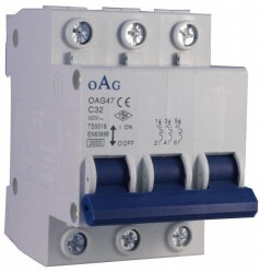 OAG C 3X100A 3kA Otomatik Sigorta OAG47-3P100 - 1