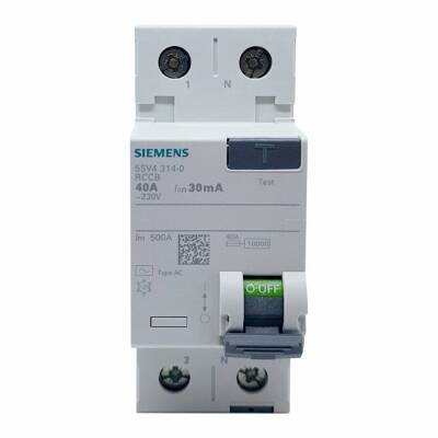 Siemens 2x25A 30mA Kaçak Akım Koruma Rölesi 5SV5312-6 - 1