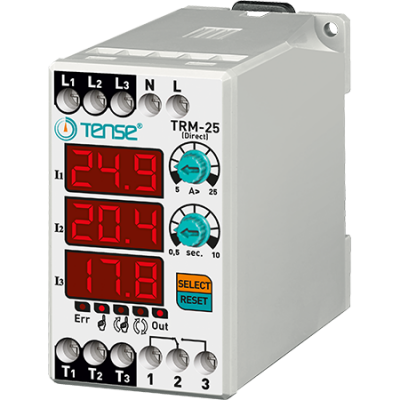Tense 0.1-25A Arası Ayarlı Dijital Termik Röle TRM-25 - 2