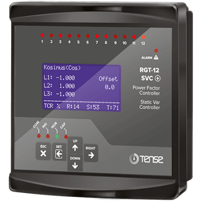 Tense 12 Kademe. Haberleşmeli. SVC Uyumlu Reaktif Güç Kontrol Rölesi RGT-12 (SVC) - 1