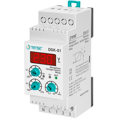Tense Dijital Aşırı-Düşük Ayarlı Monofaze Gerilim Kontrol Rölesi DGK-01 - 1
