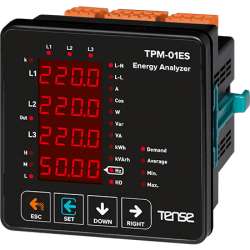 Tense Şebeke Analizörleri (2-31.Harmonik Ölçümü.RS-485 Haberleşmeli.LED Ekran) TPM-01ES - 1